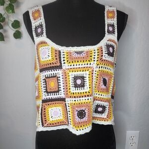Rebellion Multicolor Crochet Crop Top
